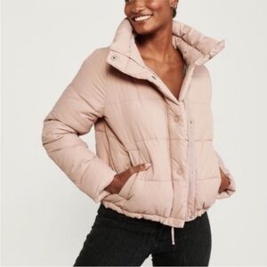 Abercrombie & Fitch Mini Puffer Jacket Blush Pink